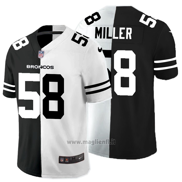 Maglia NFL Limited Denver Broncos Miller Black White Split